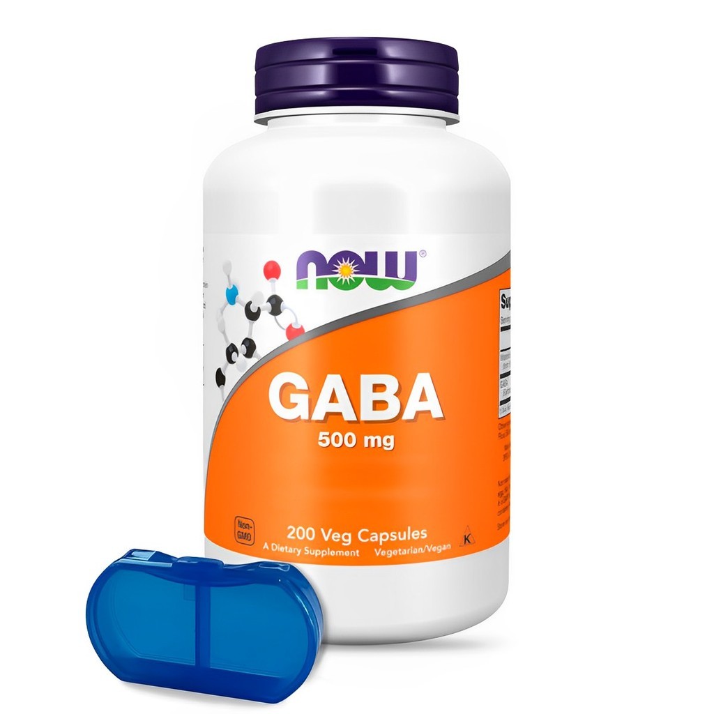 Ácido Gaba e Vitamina B6 Now Foods 200 Cáps + Porta Cápsulas em Oferta na Shopee