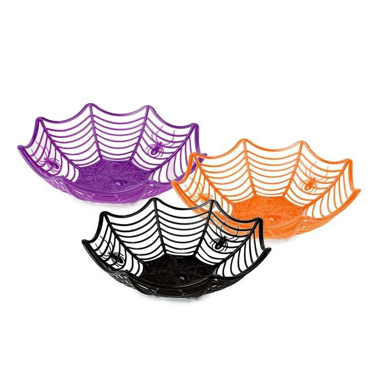Bandeja Fruteira Teia De Aranha Halloween Decoração - Unidade