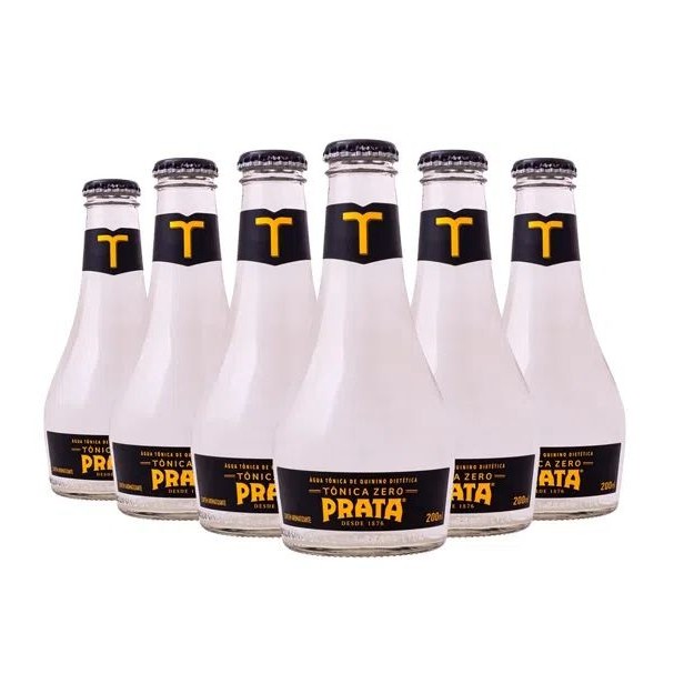 ÁGUA TÔNICA DE QUININO PRATA ZERO 200ML PACK C/24UNID em Oferta na Shopee