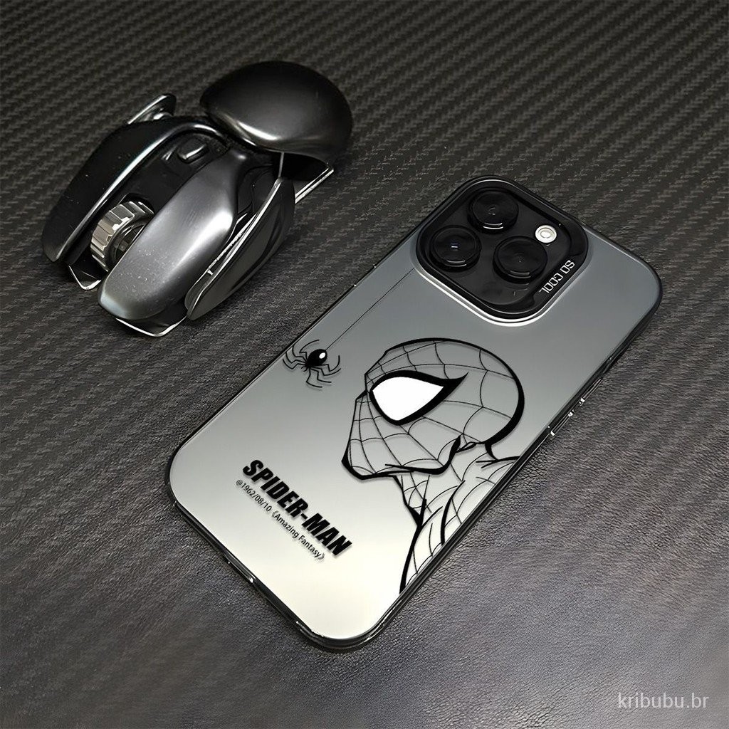 Divertido anime linhas criativas Homem-Aranha Apple capa protetora compatível com iPhone 15 14 Pro Max 13 12 Pro Max 7 Plus XS Max 8 Plus XR 11 Pro 12 14 Plus Anti-poeira e queda OM4C em Oferta na Shopee