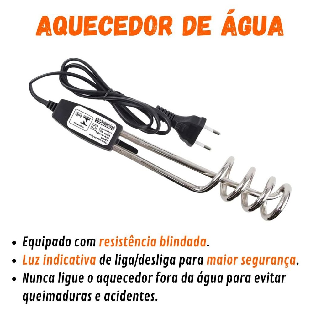Aquecedor De Água Ebulidor Rabo Quente Elétrico