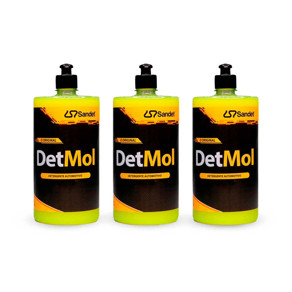 Kit 3 Shampoo Automotivo Det mol Limpeza Pesada Sandet 1L em Oferta na Shopee