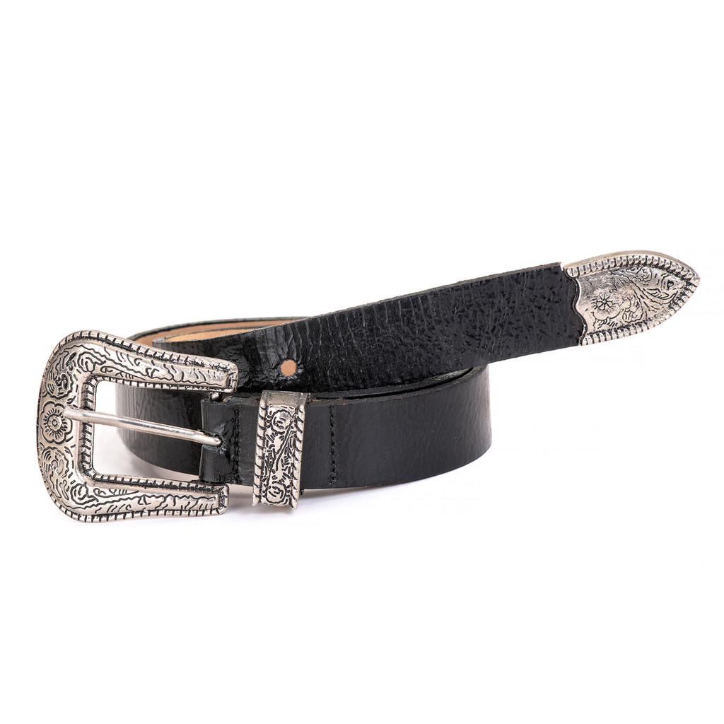 Cinto Feminino Couro Ponteira de Metal Lucille western Country Girl