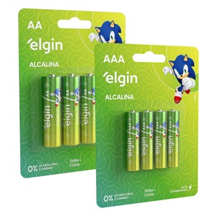 Kit Pilhas Aaa Palito C/4 + Aa Pequena C/4 Alcalinas Elgin em Oferta na Shopee