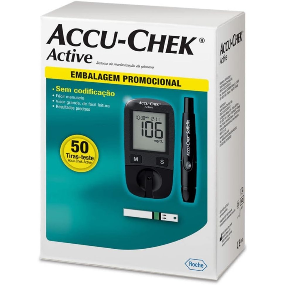 Kit para Controle de Glicemia Accu-Chek Active + 50 Tiras
