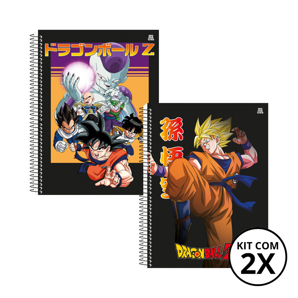 Kit Com 02 Caderno 10 Matérias Universitário Dragon Ball 160 Folhas Dragon e Goku - Animativa em Oferta na Shopee