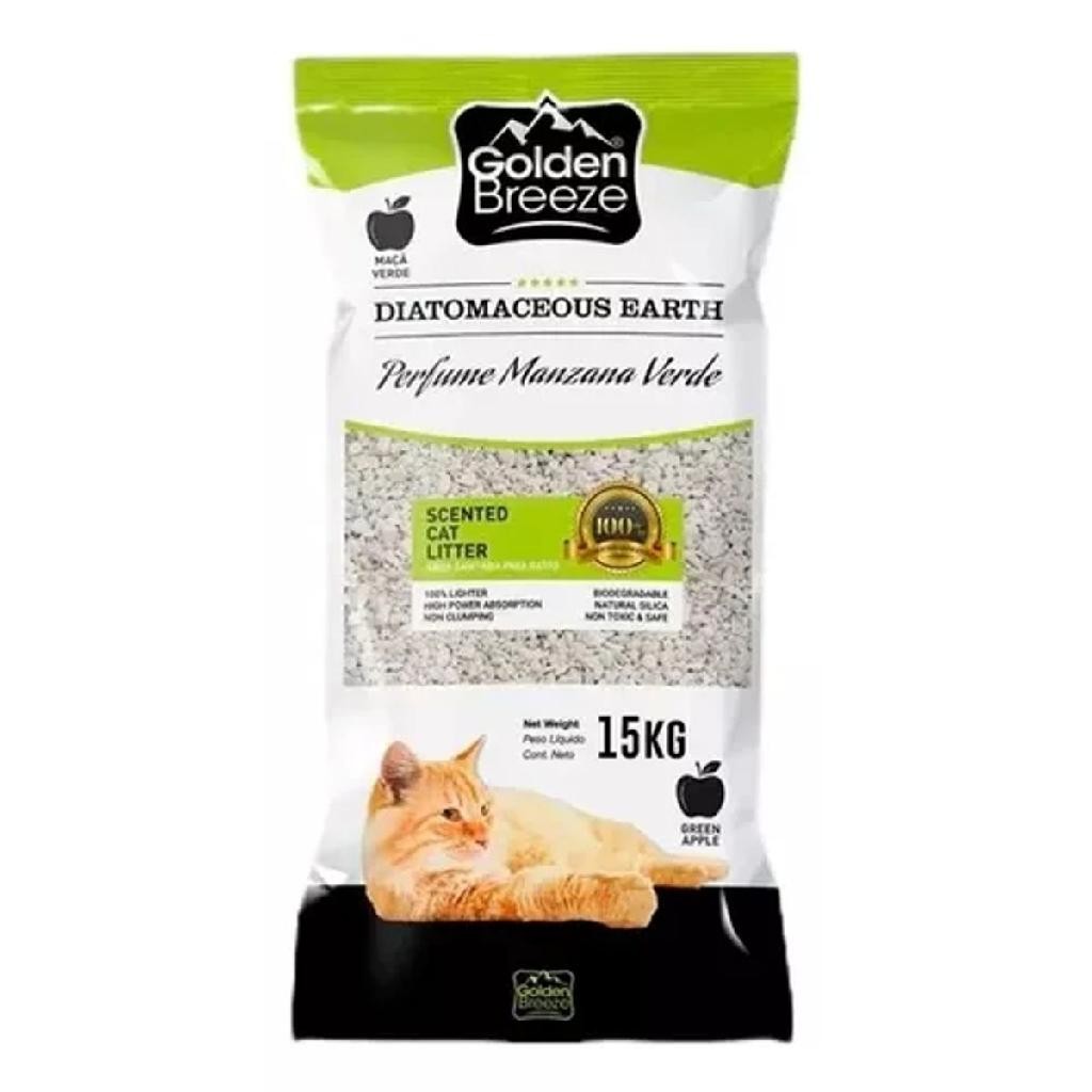 Areia Higiênica Golden Breeze Perfume Maçã Verde para Gatos 15kg em Oferta na Shopee
