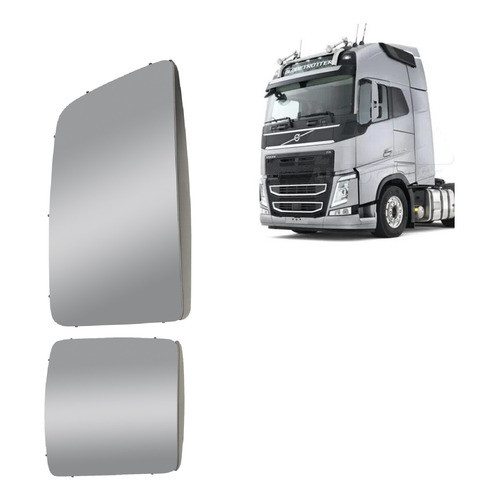 Kit Lente Retrovisor Volv Fh 2015 A 2022 Com Desembaçador