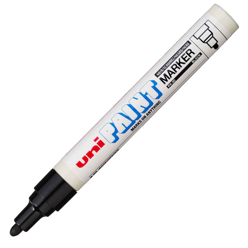 Pincel marcador permanente Paint Marker Preto PX-20 Uni-Paint