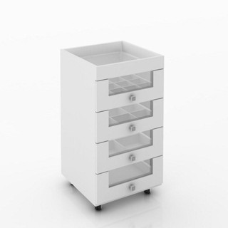 Carrinho Auxiliar Gaveteiro Salao Beleza 4 Gavetas Rodinhas Branco em Oferta na Shopee