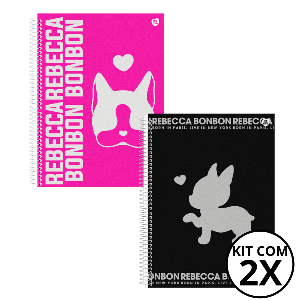 Kit Com 02 Caderno 01 Matérias Universitário Rebecca Bonbon 80 Folhas - Animativa em Oferta na Shopee
