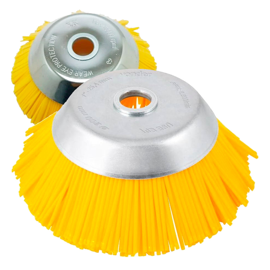 Escova Rotativa De Nylon Para Roçadeiras 200mm X 1 25,4mm Alta Limpeza Pesada Profissional