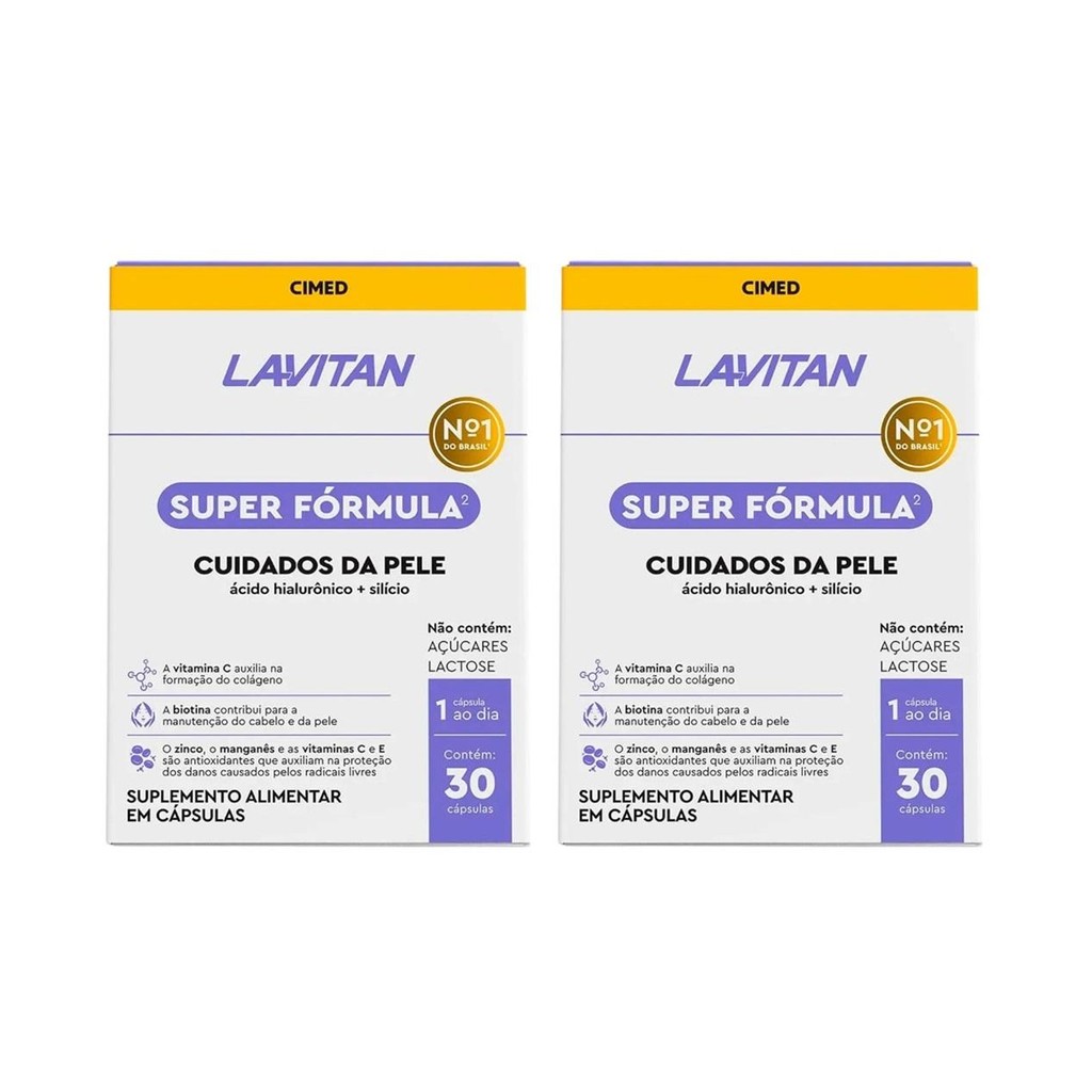 2Caixas Lavitan Super Fórmula Cuidados Da Pele Com 30 Cp Cd