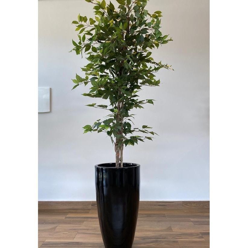 Kit 4 Galhos com 42 Folhas De Fícus Artificial Folhagem Verde Enfeite Decorativos