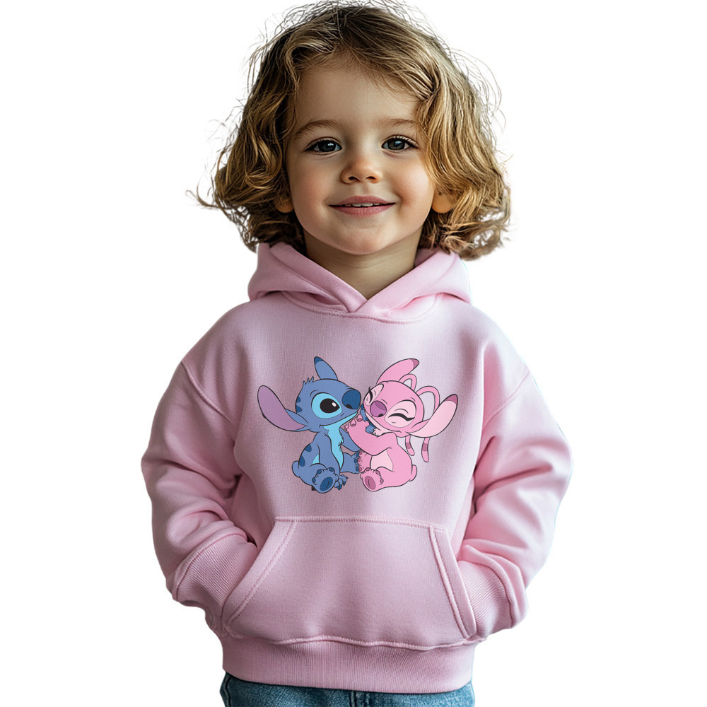 Moletom Infantil Lilo Stitch Casaco Blusa de frio Bolso Canguru e Capuz Envio Imediato Algodao