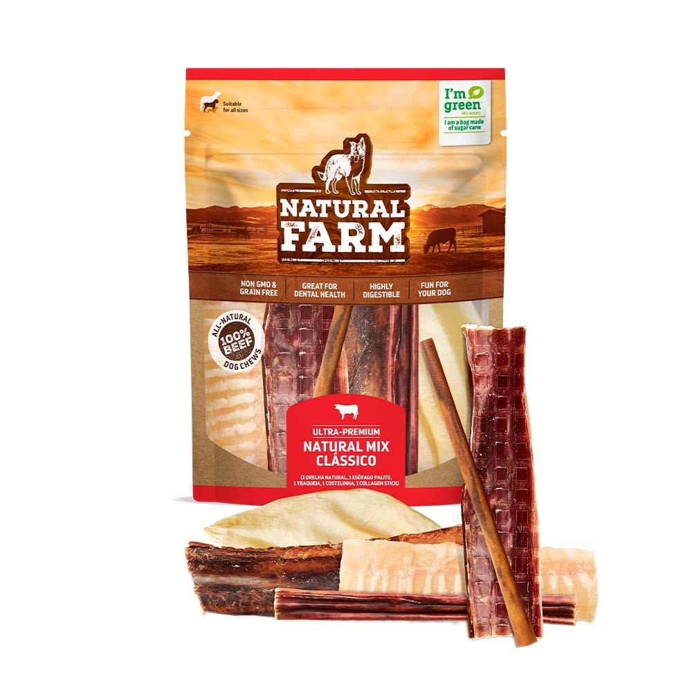 Petisco Natural Farm, Orelha, Traqueia, Costela, Casco, Apara de Pele