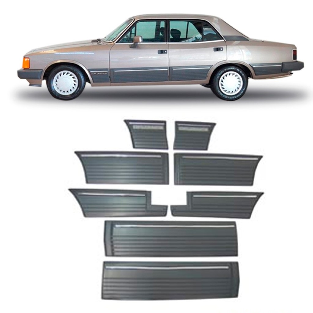 Friso Lateral Opala 1987 1988 1989 1990 4 Portas Cinza em Oferta na Shopee