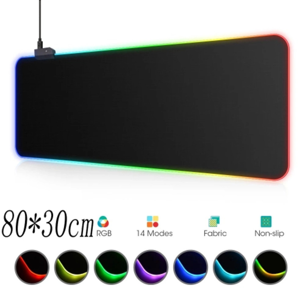 Mouse pad console de jogos Exbom MP-LED3080 300mm x 800mm x 3mm Preto