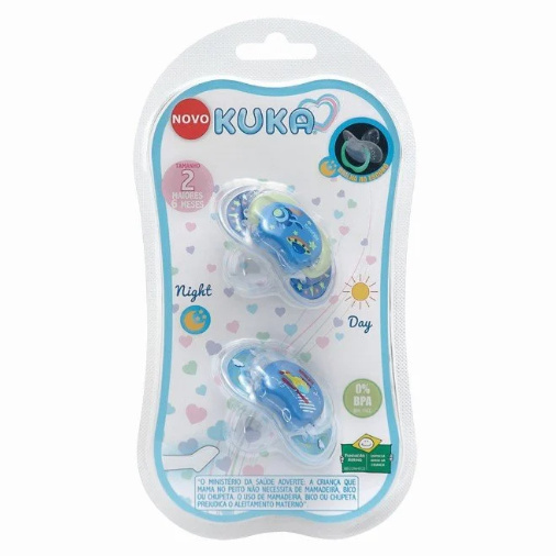 CHUPETA LUMINA NIGHT E DAY 2 BC ORTO AZUL 2 UNID - 2096
