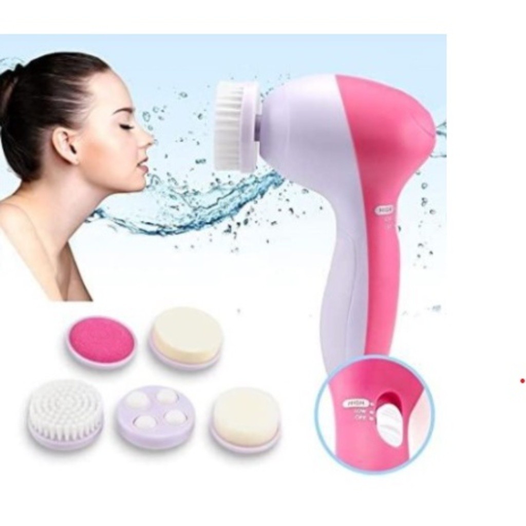 Escova Elétrica Limpeza Massageadora Facial Esfolia ção 5-em 1 em Oferta na Shopee