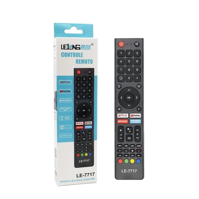 7717 Controle Remoto Com Comando de VOZ Compatível para TV PHILCO SMART 4K PTV43AGCG70BLF em Oferta na Shopee
