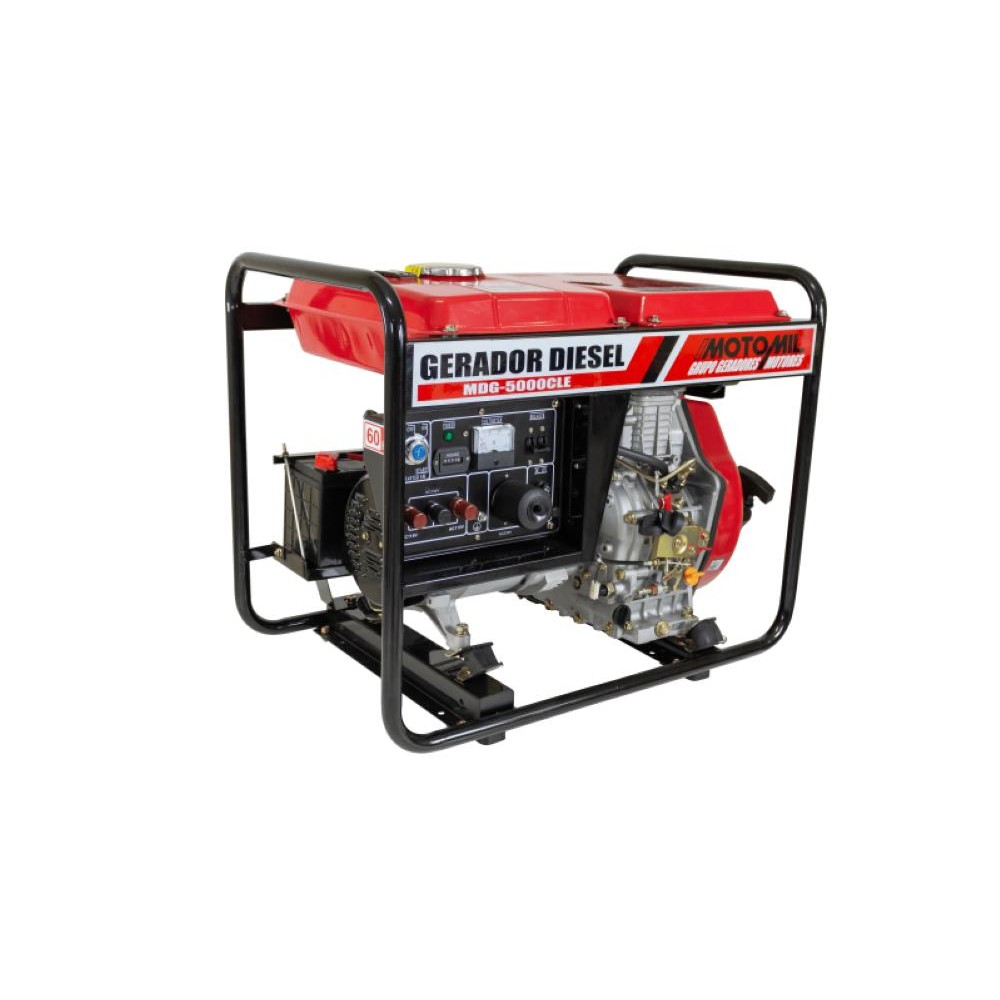 Gerador Diesel 5 KVA Mono 110/220V 60Hz MDG-5000CLE Motomil em Oferta na Shopee