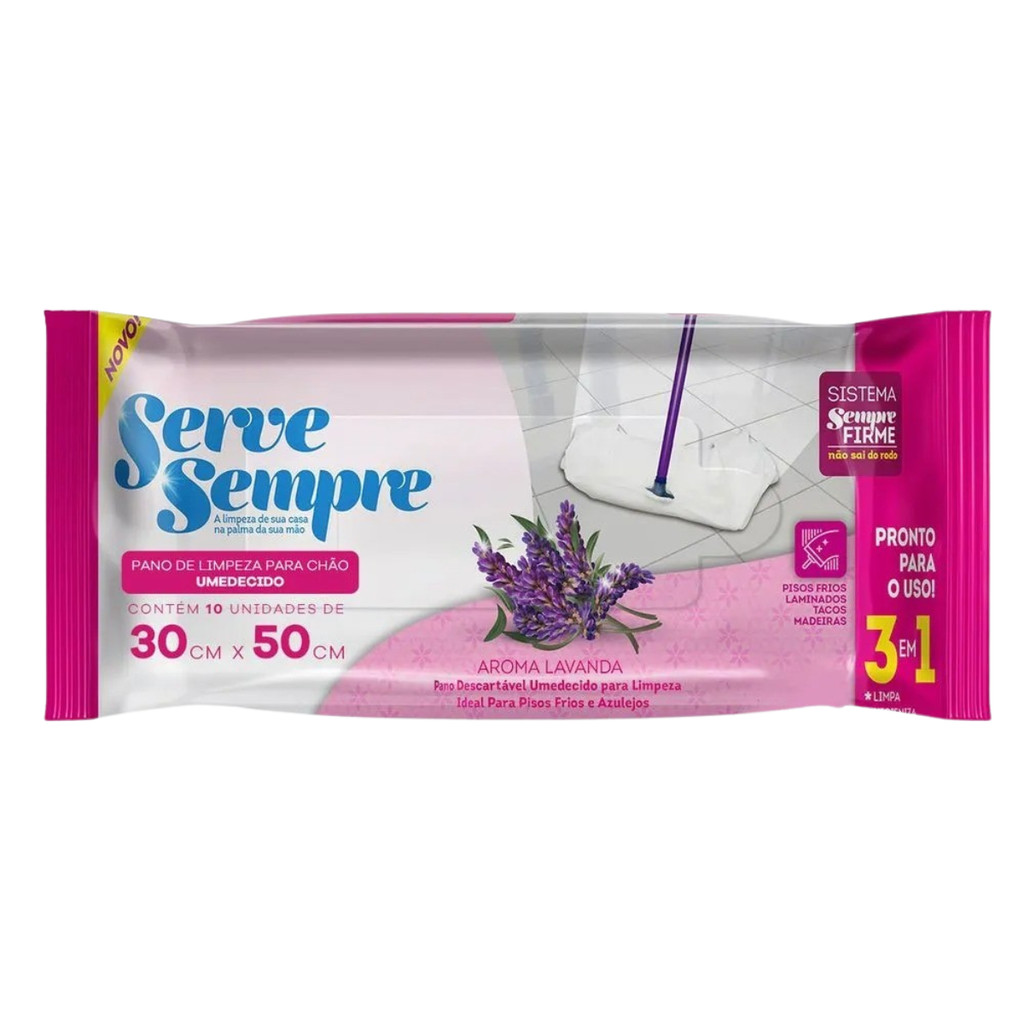 Pano De Limpeza Umedecido Microfibra Chão Aroma Lavanda AJJ-01 em Oferta na Shopee