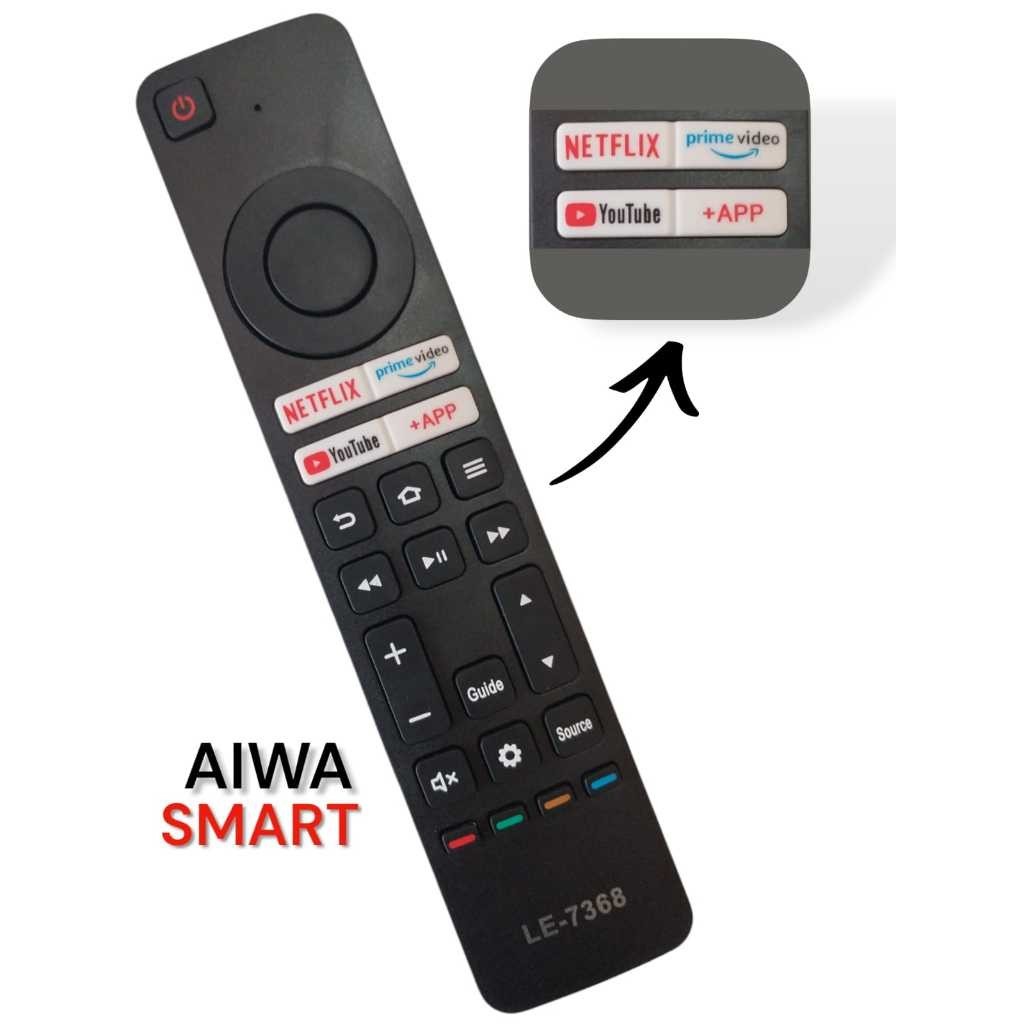 Controle Remoto Compativel Tv Aiwa Smart Tv-43-bl Aws-tv-50-bl-01LE-7368 em Oferta na Shopee