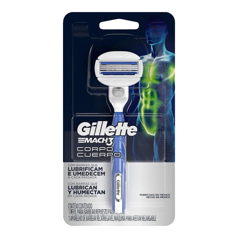 Aparelho Gillette Depilatório Mach3 Corpo C/1 Recarregável - Beauty