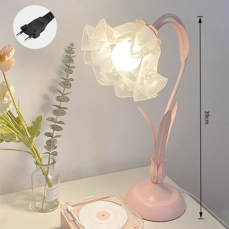 Candeeiro de mesa romântico candeeiro de cabeceira LED abajur flor luz noturna adequado para o quarto