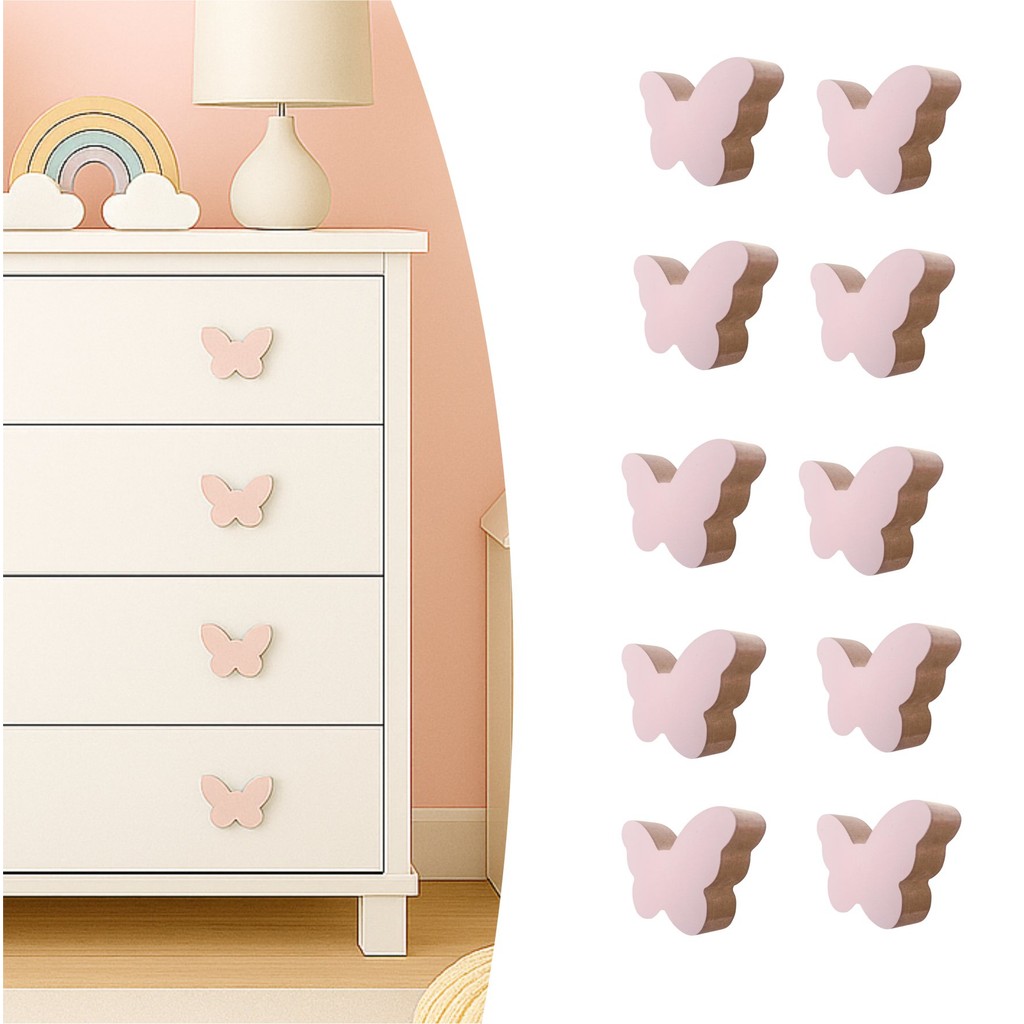10 Puxadores Borboleta Infantil Gaveta Armário Móveis Quarto em Oferta na Shopee