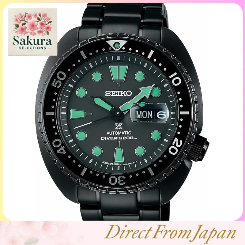 [SEIKO] SEIKO Wristwatch PROSPEX Mechanical Automatic The Black Series Night Vision Turtle Diver's 200m Sapphire Glass SRPK43 Made in Japan Men's Black International Model [Parallel Imported]