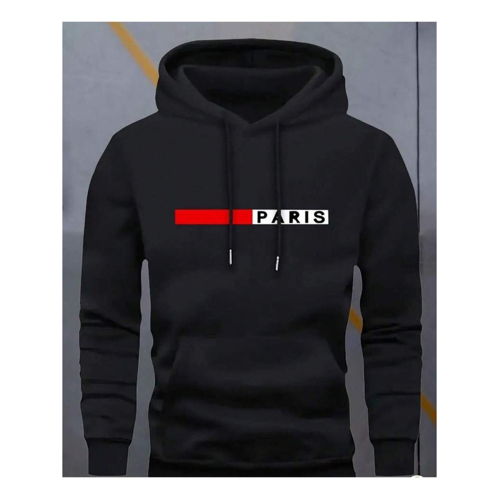 Moletom Canguru Masculino Paris Casaco Flanelado Blusa de Frio