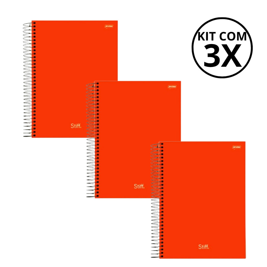 Kit Com 03 Cadernos Universitário 15 Matérias Stiff - Jandaia KIT 04 em Oferta na Shopee
