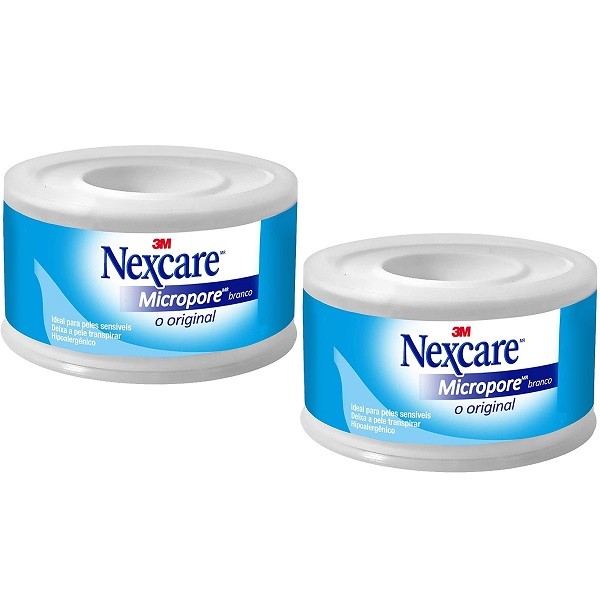 Kit com 2 Fita Micropore Nexcare Branco 25MM X 4,5M 3M em Oferta na Shopee