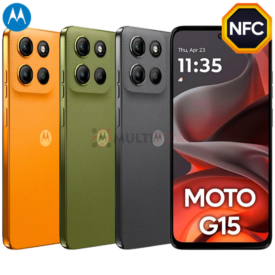 Celular Motorola Moto G15 NFC Tela IPS 6.72" Câmera Dupla com IA 50MP + Frontal 8MP 256GB 8/4GB Ram