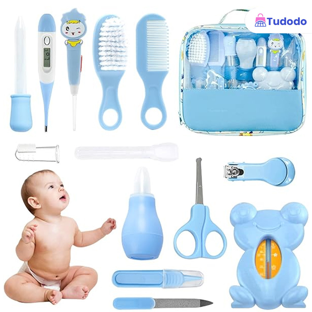 Kit Essencial De Cuidados Com Bebês Para Recém-Nascidos-Conjunto Completo Unha Cabelo e Saúde 13Pcs