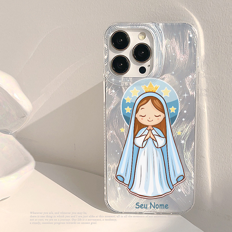 Capinha Personalizada anime nossa senhora para iPhone 7 11 12 13 14 15 16 plus pro xs max x xr capa iphone anti impacto