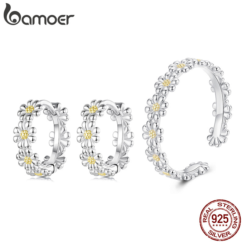 Bamoer 925 Brincos De Prata Esterlina Originais Primavera Margarida Joias Antialérgicas Presente Feminino em Oferta na Shopee