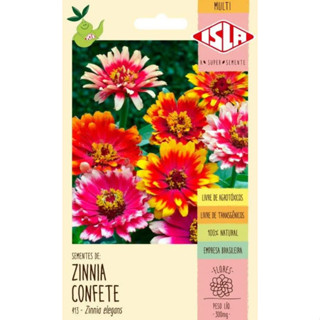 Sementes de Zinnia Confete 300mg - Isla Multi em Oferta na Shopee