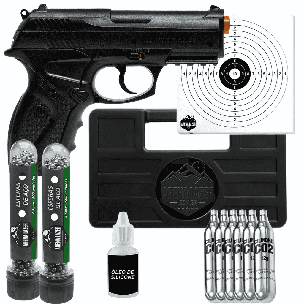 Pistola Pressão CO2 WG Rossi C11 4.5mm - Kit Completo c/ Gás, BBs e Maleta! em Oferta na Shopee
