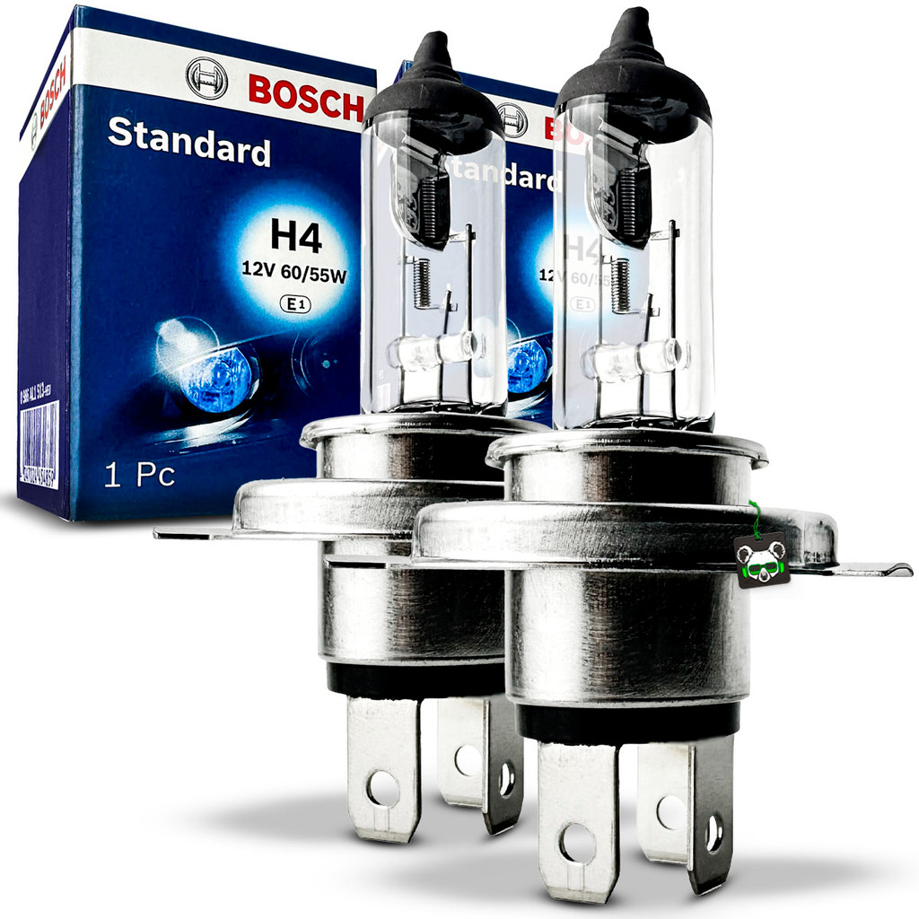 Par Lâmpada Automotiva Halógena H4 Pure Light 12V 60/55W Bosch em Oferta na Shopee