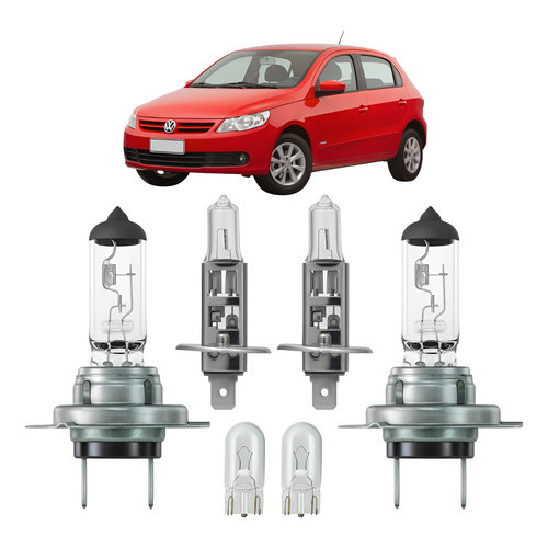 Kit 6 Lâmpadas Halógena Farol Lanterna Gol G3 G5 G6 G7