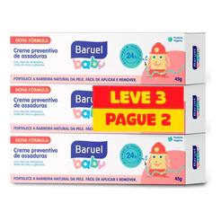 Kit C/3 Creme Contra Assadura Baruel Baby Com 45g Cada