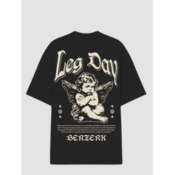 Camiseta Oversized Masculina Academia Algodão Treino Perna Motivação Bodybuilder Camisa Casual