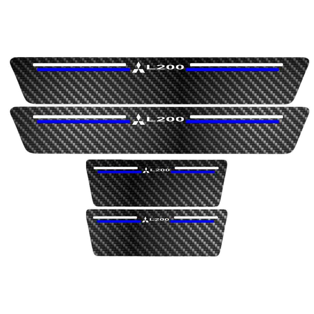 Kit Soleira Protetora Porta Premium Blue Carbono  -   L200