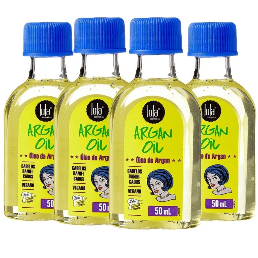 Kit 4 Unidades Lola Cosmetics Argan Oil Oleo Reparador 50ml