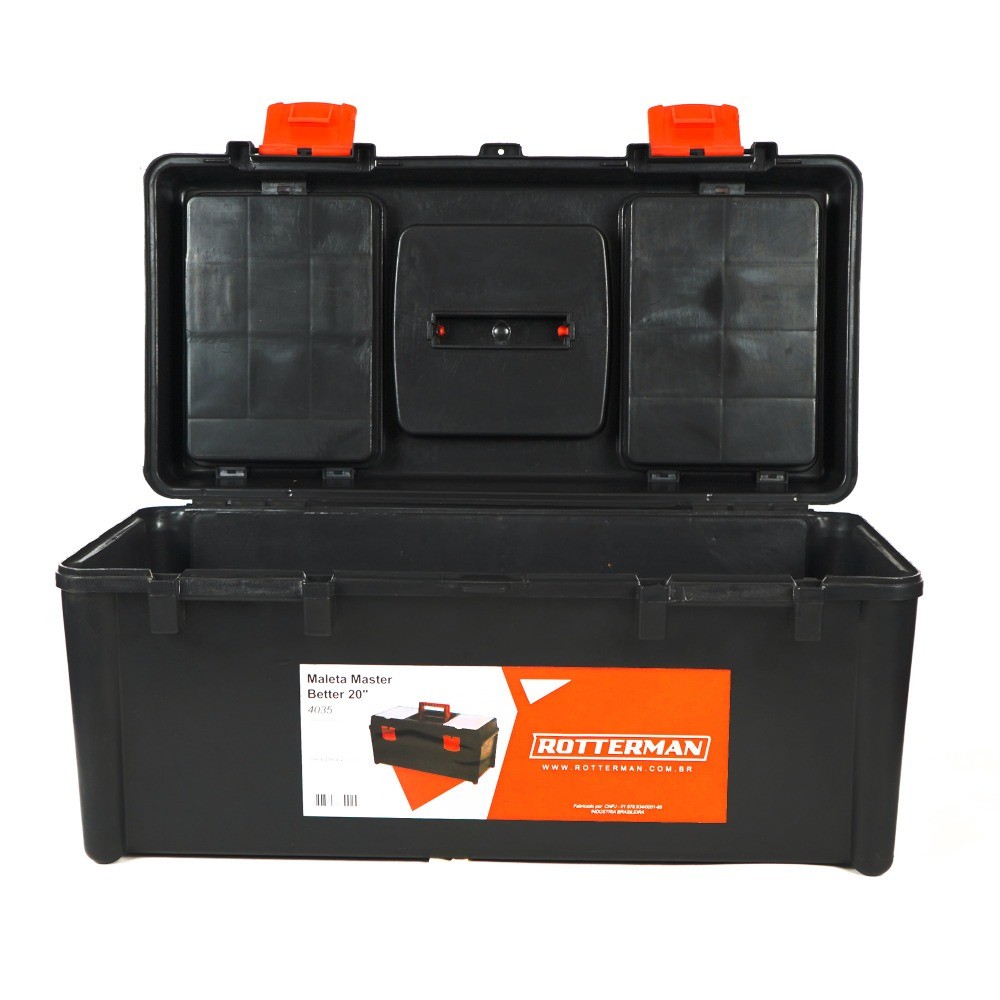 Caixa plástica para ferramentas com bandeja 20" - Master Better - Home & Living