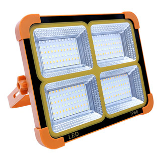 Refletor Luminária Solar Portátil De Parede Para Área Externa 500W - 264 Led Estrutura Laranja em Oferta na Shopee