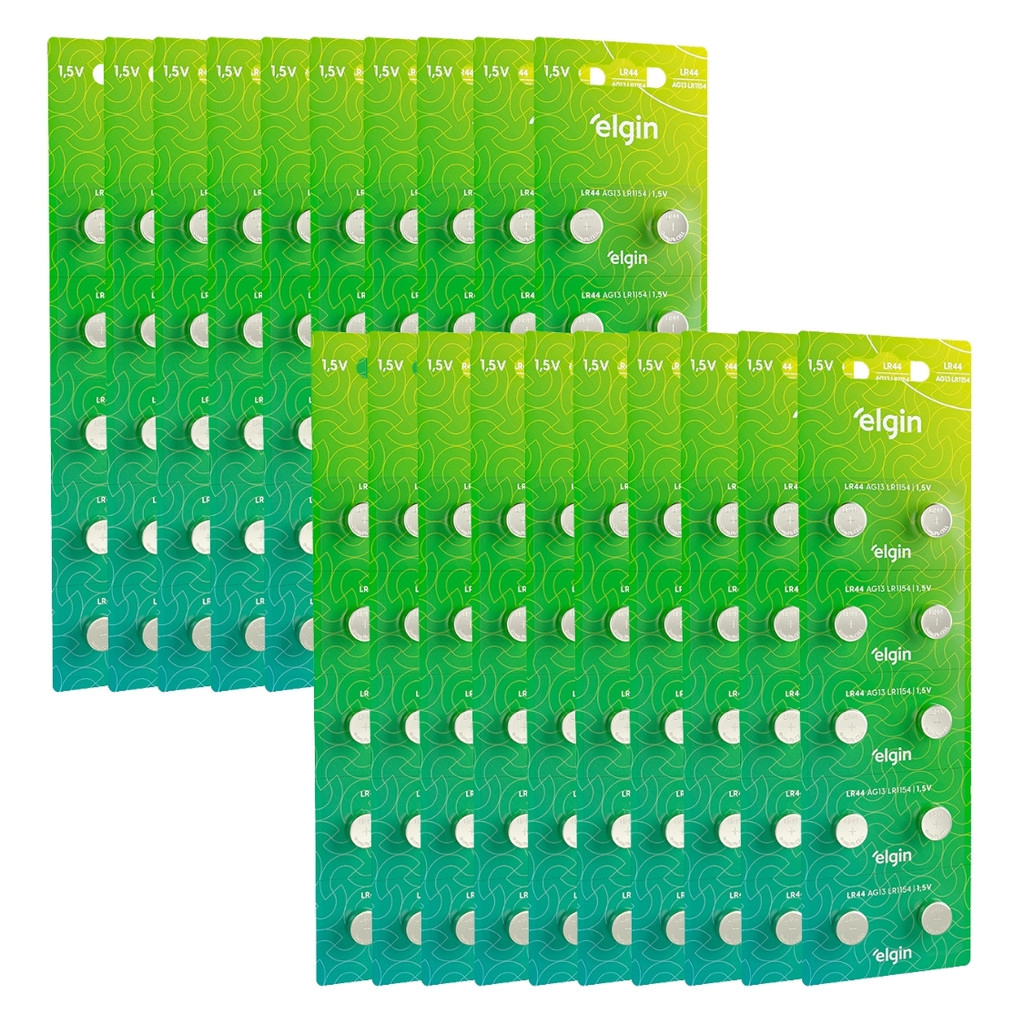 Kit 200 Pilhas Bateria Alcalina Lr44 1,5v Cartela Elgin em Oferta na Shopee